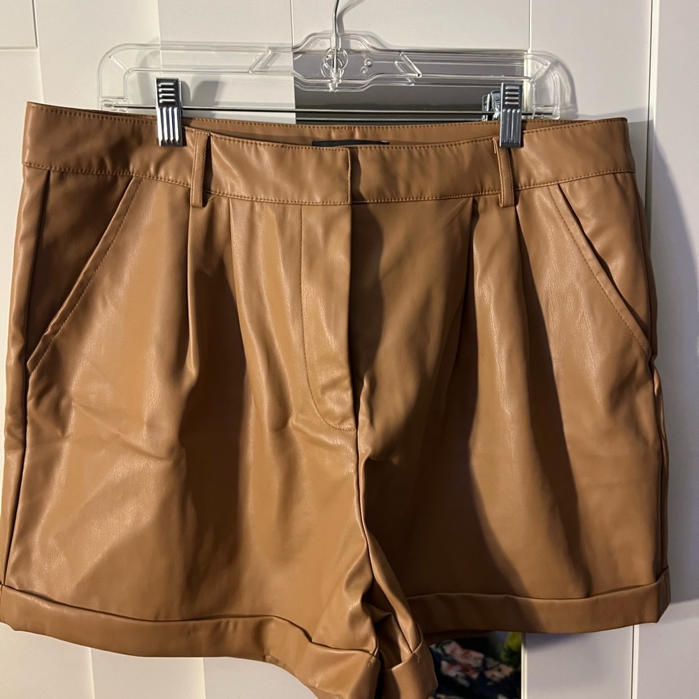2 PAIRS!!! Faux leather shorts US Size 14